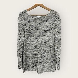J Jill Womens size Small Open Knit Speckled Neutral Sweater Boho Beachy Coastal
